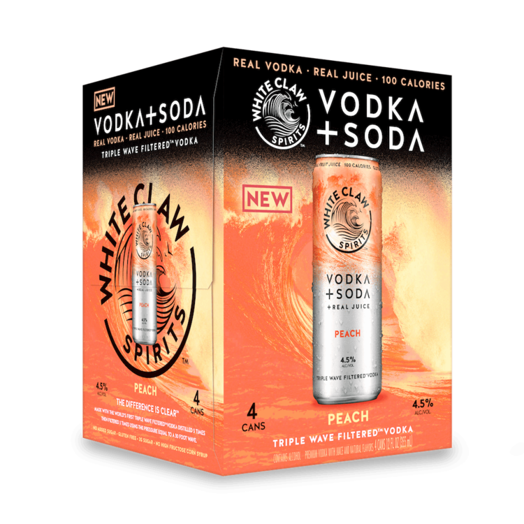 White Claw Vodka + Soda Peach 4-Pack