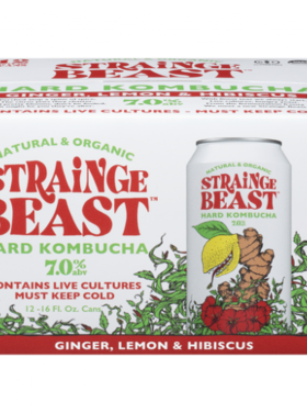 Strainge Beast Ginger Lemon Hibiscus Hard Kombucha 6-Pack