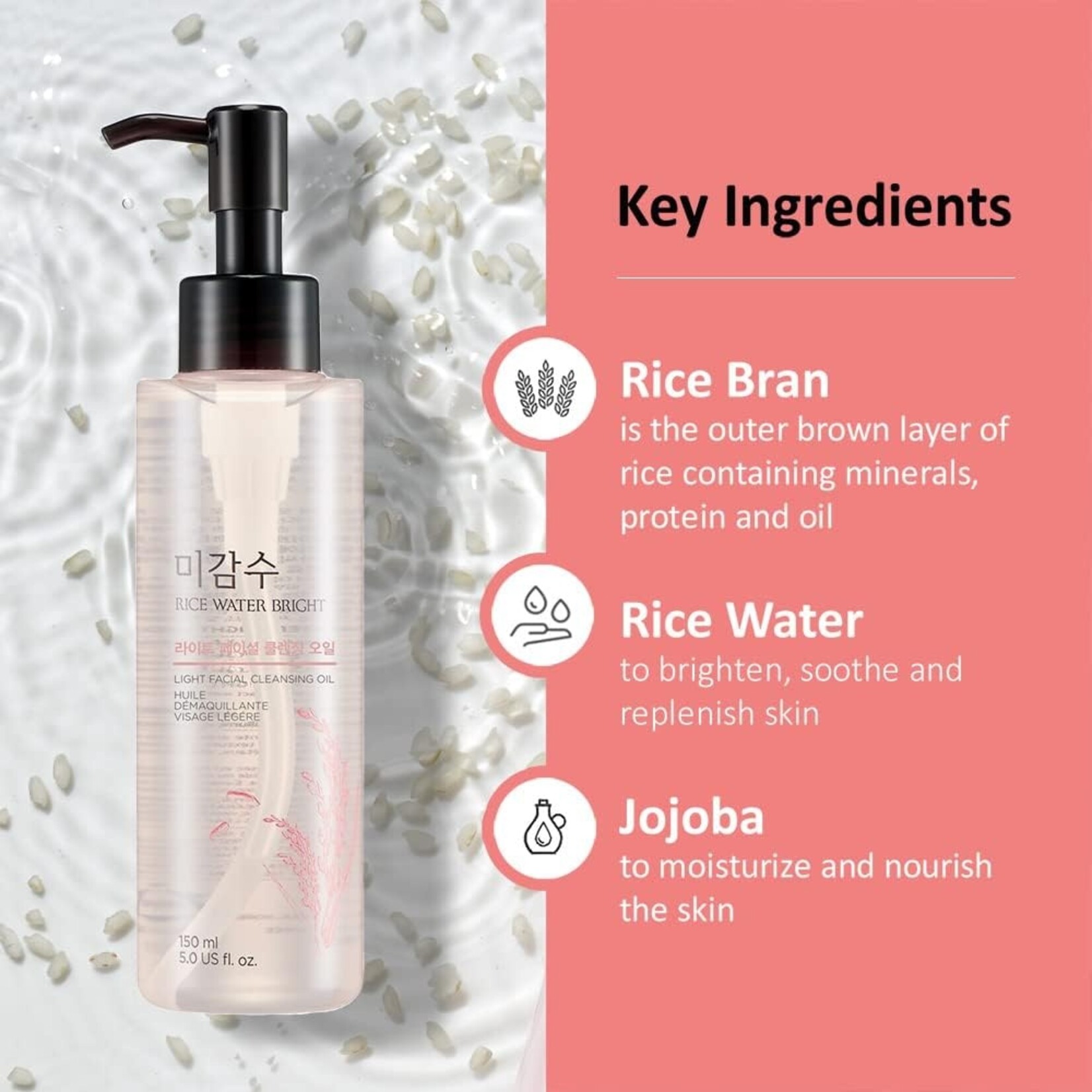 THE FACE SHOP Rice Water Bright Rich Facial Cleansing Oil 150mL