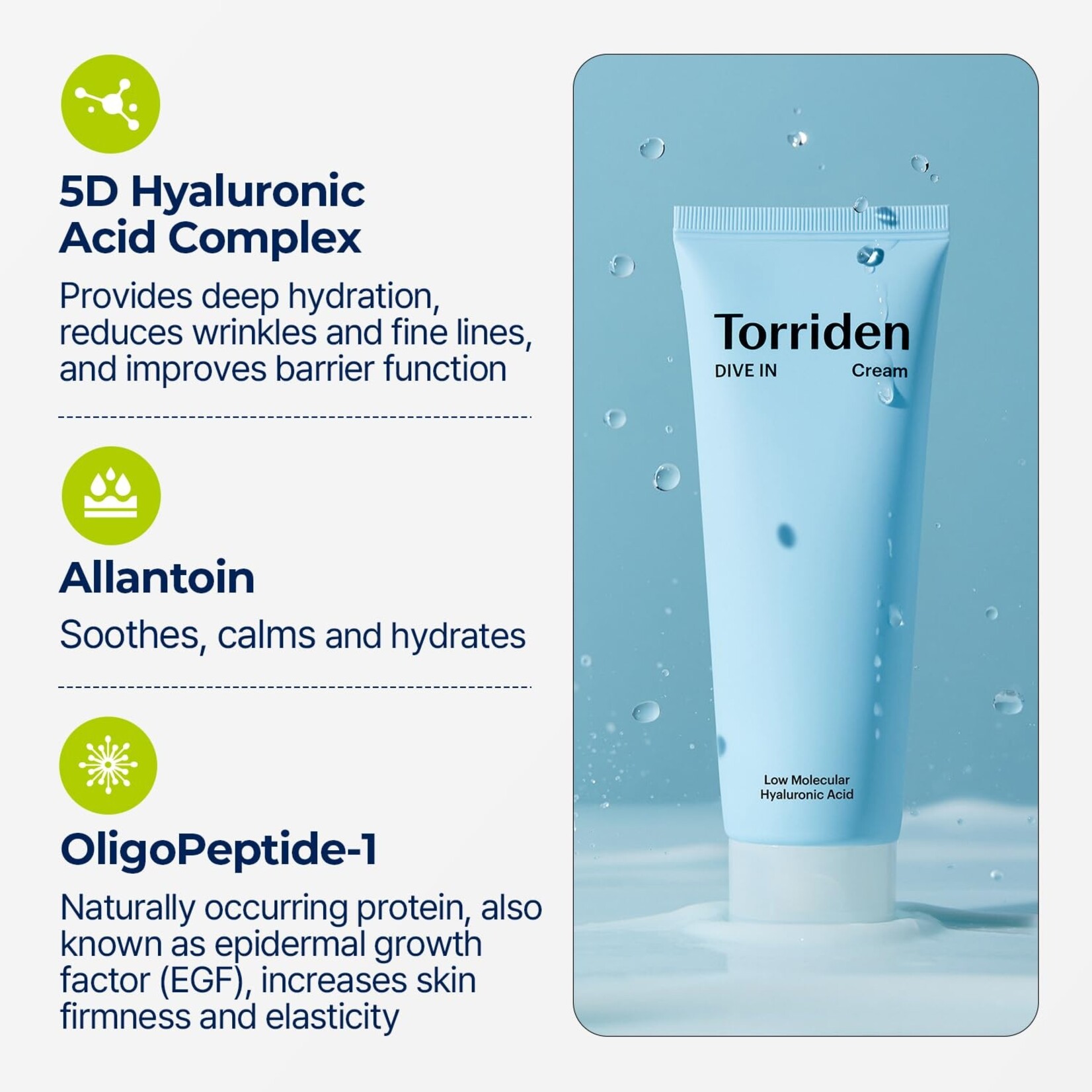 Torriden Dive In Low Molecular Hyaluronic Acid Cream 80mL