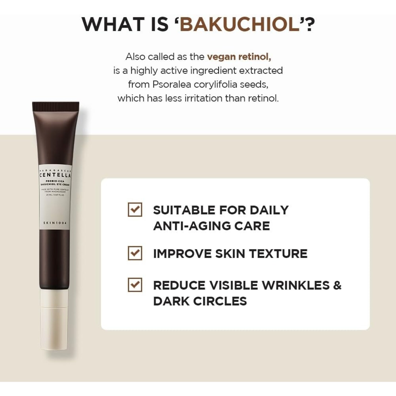 SKIN1004 Madagascar Centella Probio-Cica Bakuchiol Eye Cream 20mL