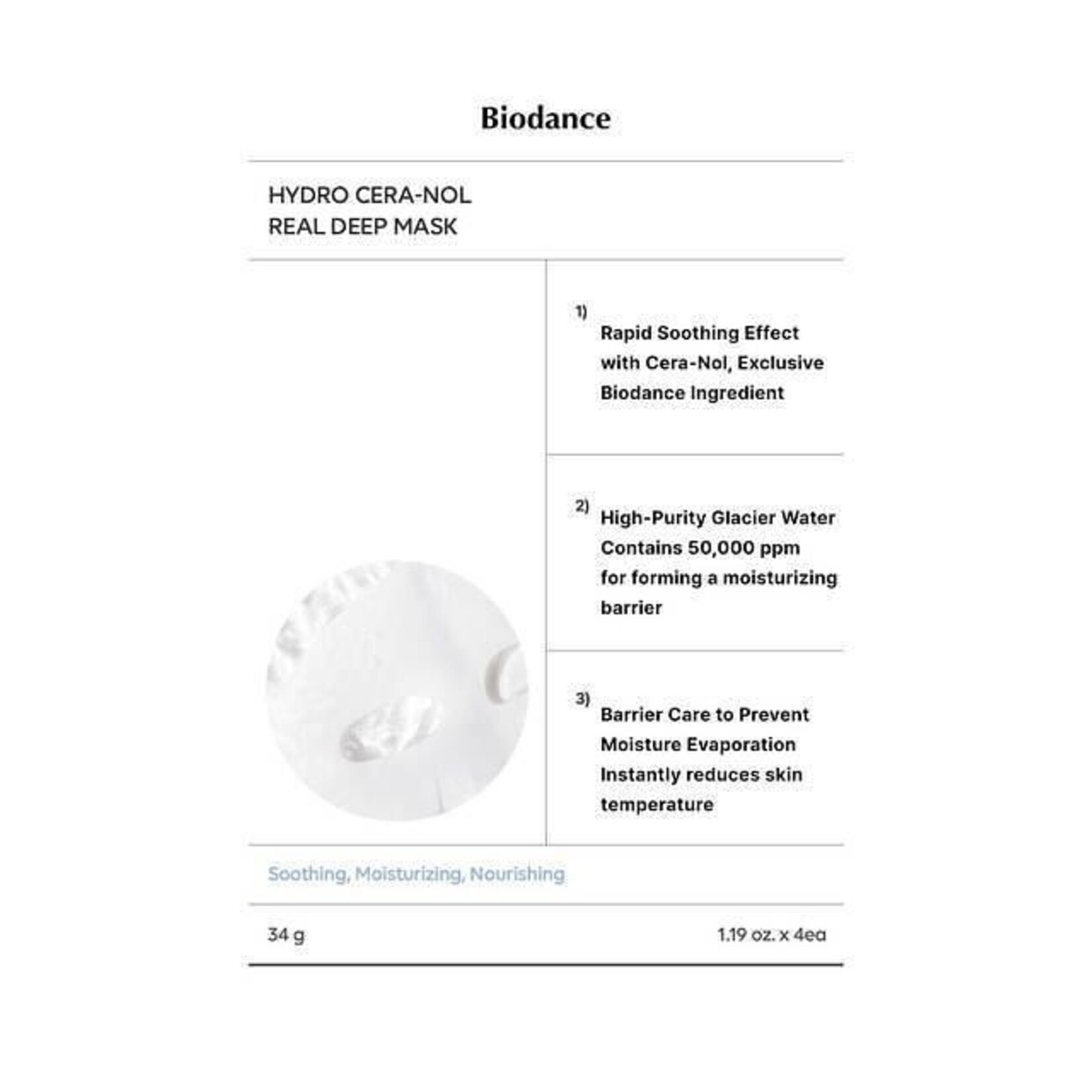 BIODANCE Hydro Cera-Nol Real Deep Mask 1pc