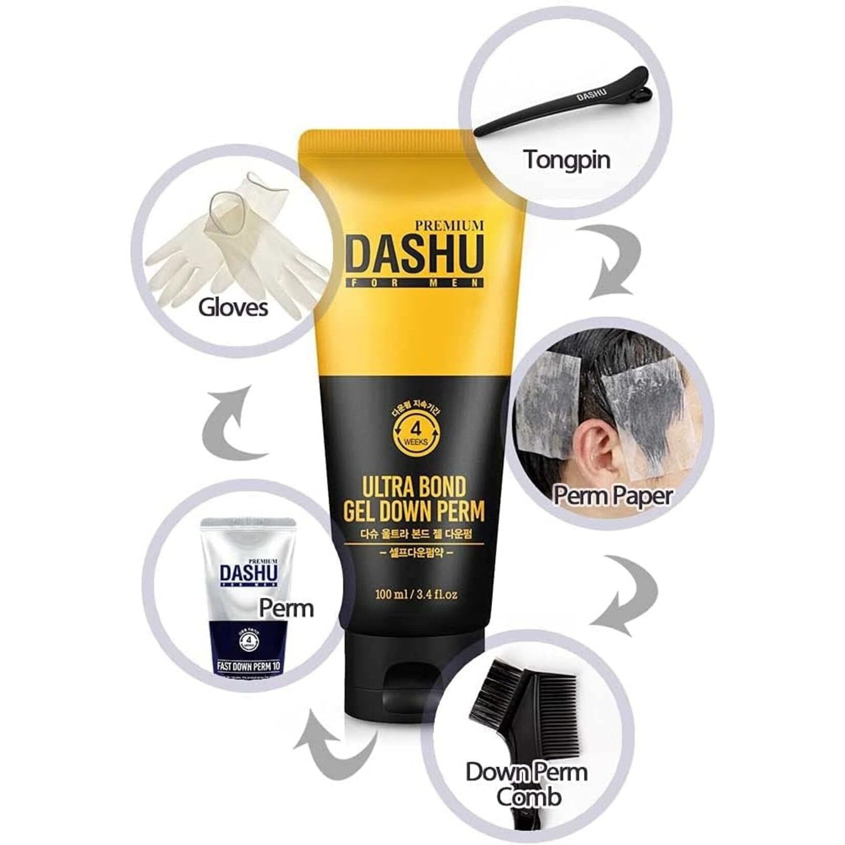 DASHU For Men Ultra Bond Gel Down Perm 100mL