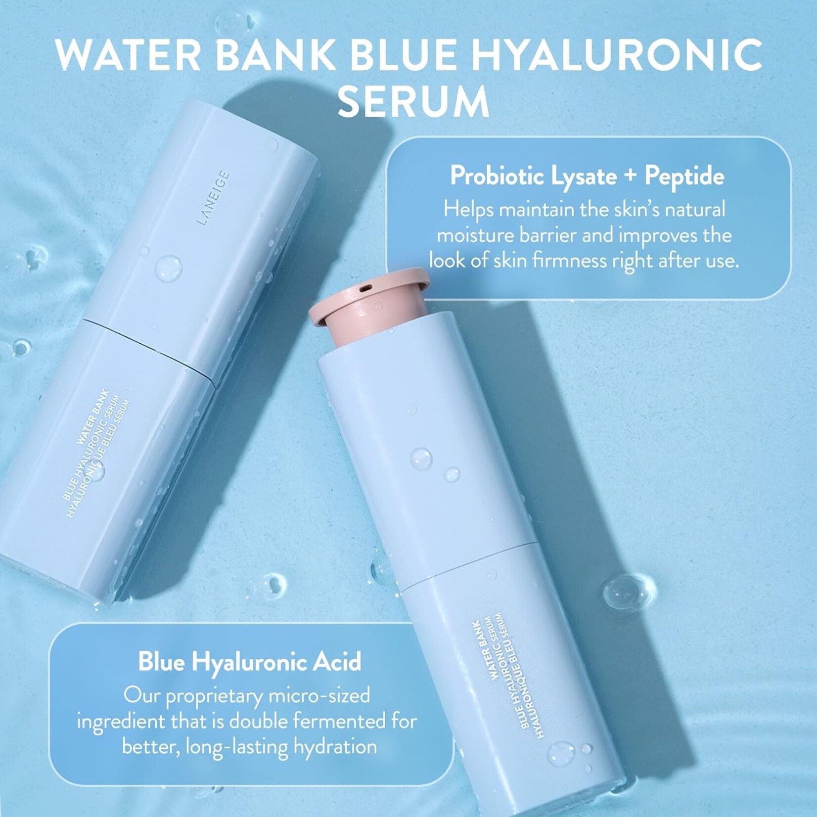 LANEIGE Water Bank Blue Hyaluronic Serum 50mL - For Normal to Dry Skin