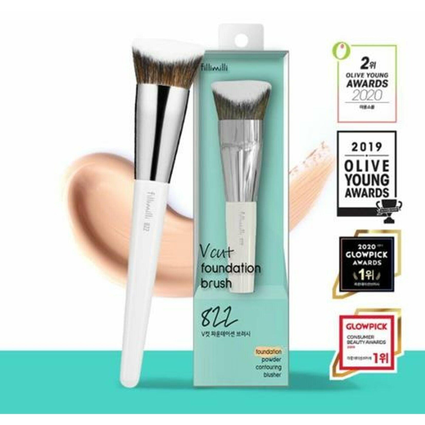 FILLIMILLI V Cut Foundation Brush 822