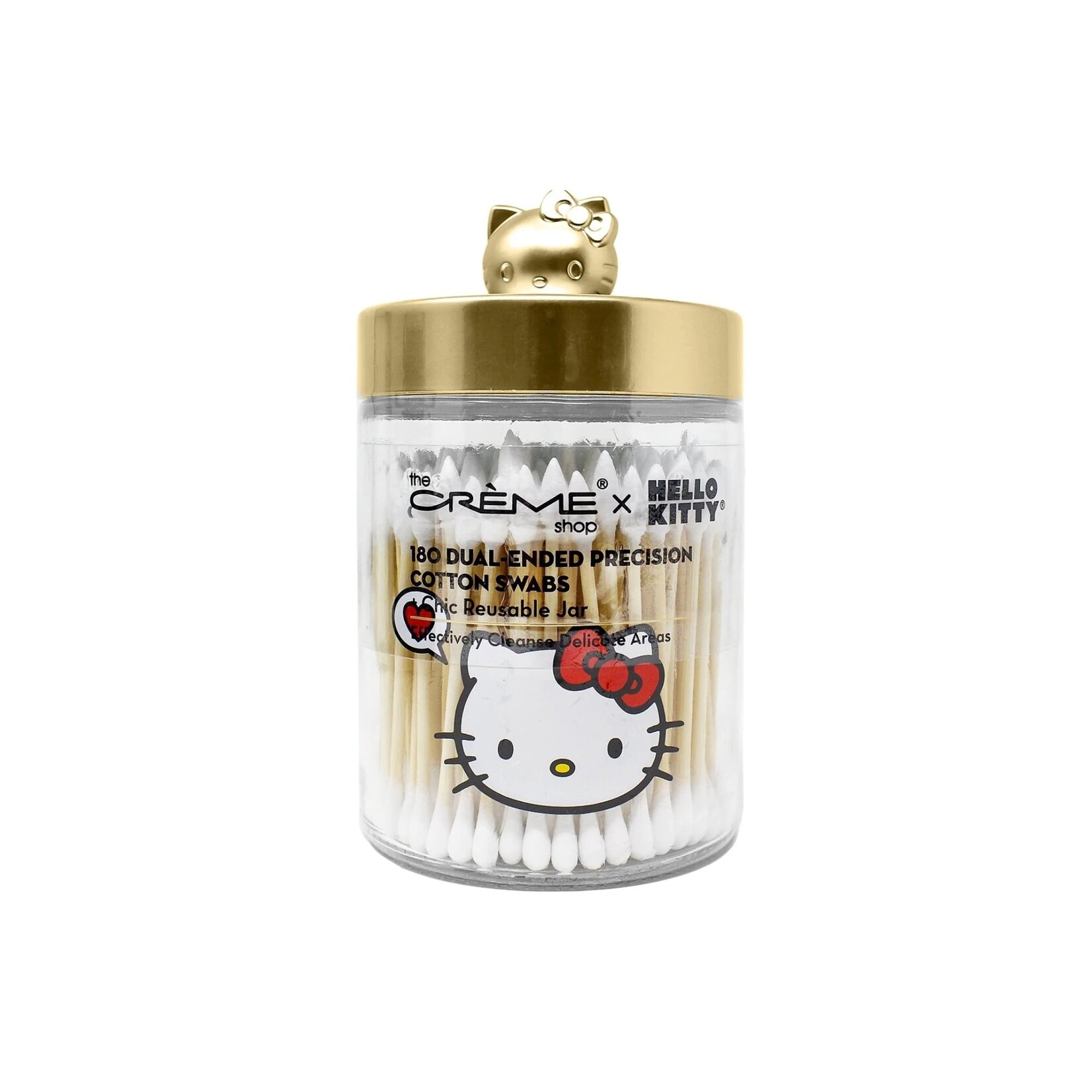 The Creme Shop Hello Kitty Glass Jar Cotton Pads & Swabs Set