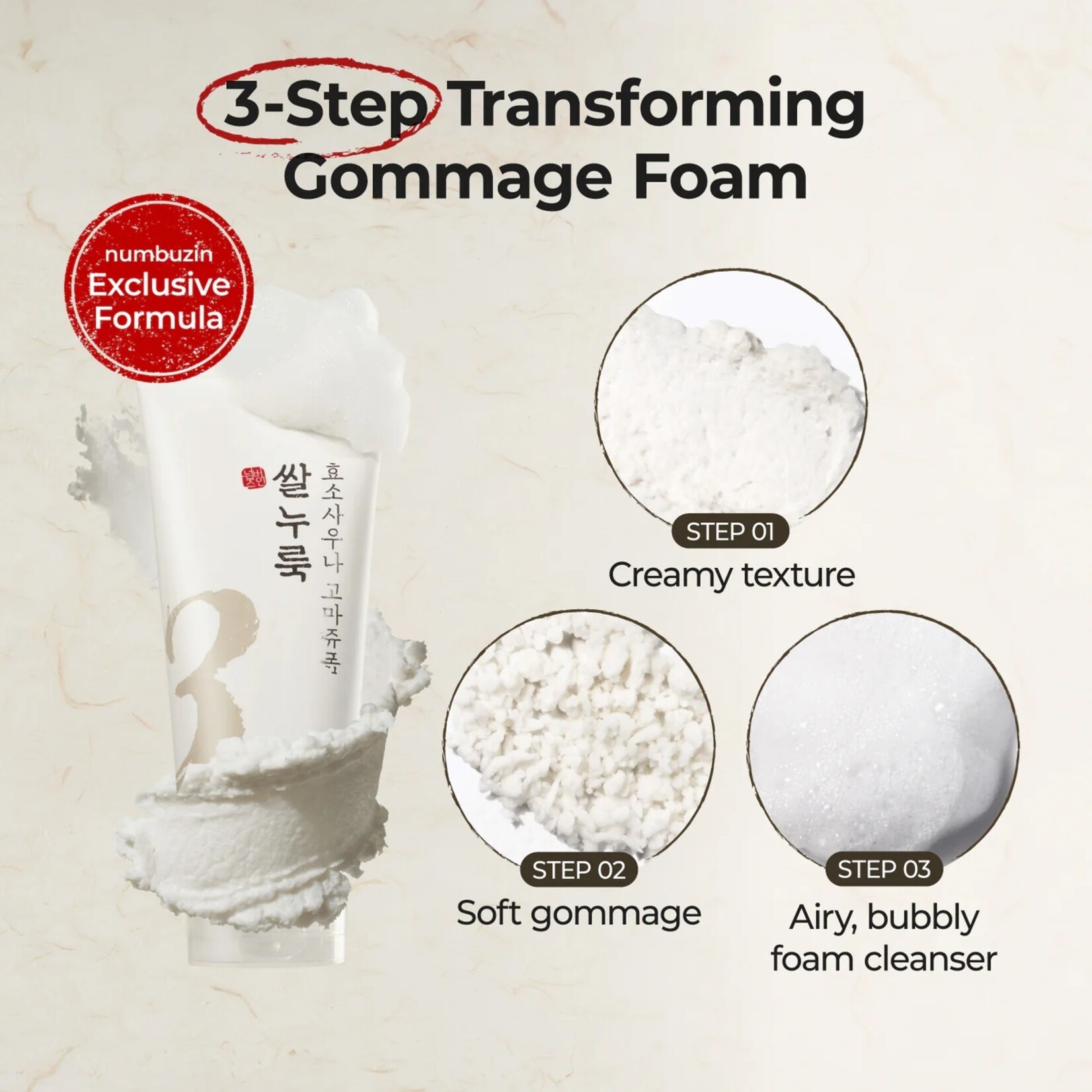 numbuz:n No.03 Rice Enzyme Skin Softening Cleansing Foam 154g