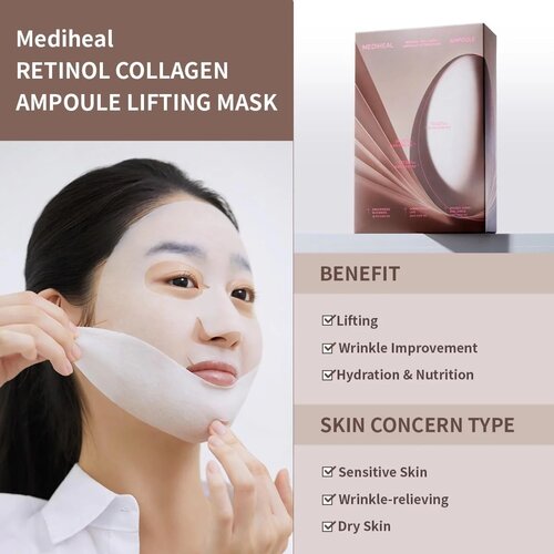 MEDIHEAL Retinol Collagen Ampoule Lifting Mask 1p MEDIHEAL Retinol Collagen Ampoule Lifting Mask 1p
