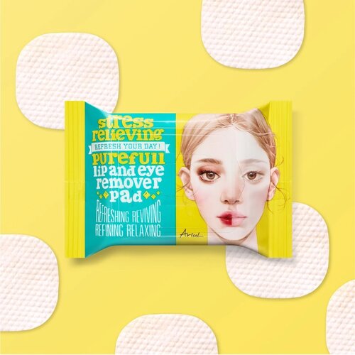 Ariul Stress Relieving Purefull Lip and Eye Remover Pad  30pcs