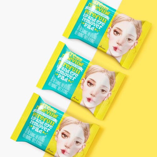 Ariul Stress Relieving Purefull Lip and Eye Remover Pad  30pcs