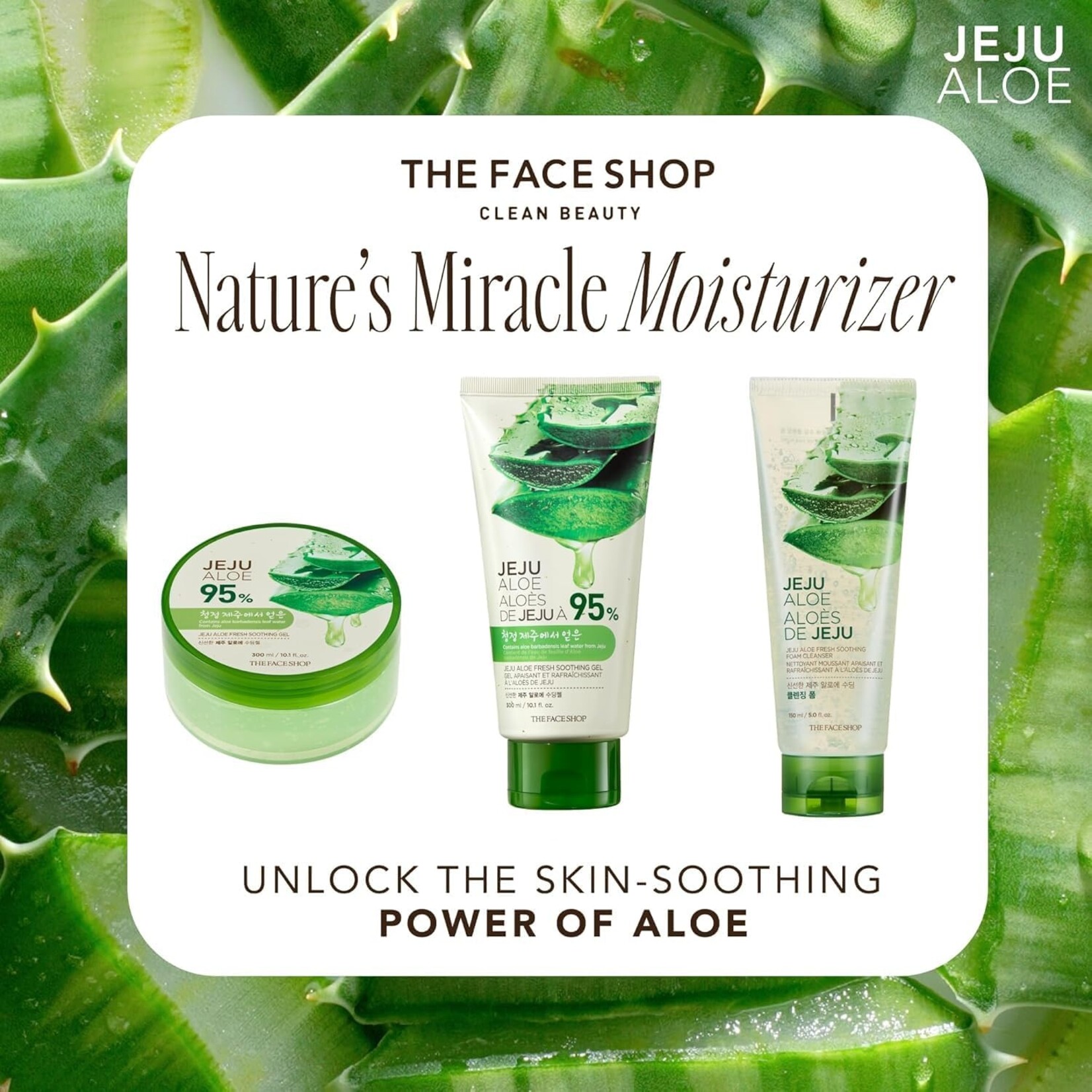 THE FACE SHOP Jeju Aloe Fresh Soothing Foam Cleanser 150mL