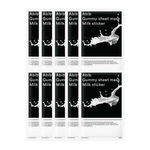Abib Gummy Sheet Mask 10pcs #Milk Sticker