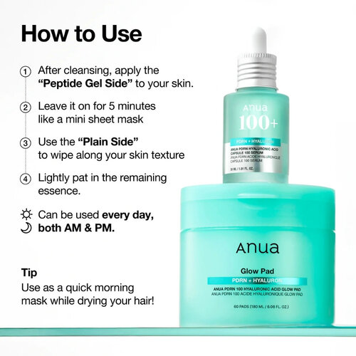ANUA PDRN Hyaluronic Glow Pad 180mL / 60pads