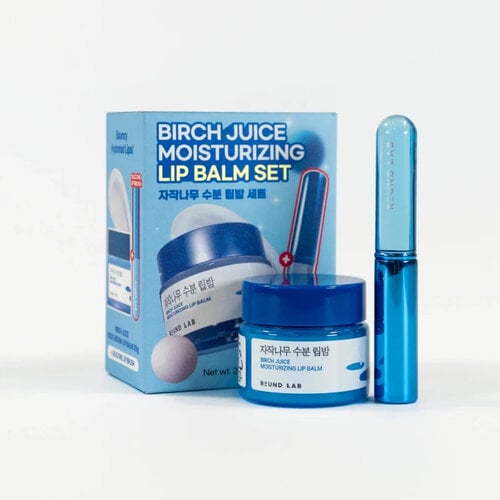 Round Lab Birch Juice Moisturizing Lip Balm 20g Set With Brush