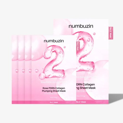 numbuz:n No.02 Rose PDRN Collagen Plumping Sheet Mask 5pcs