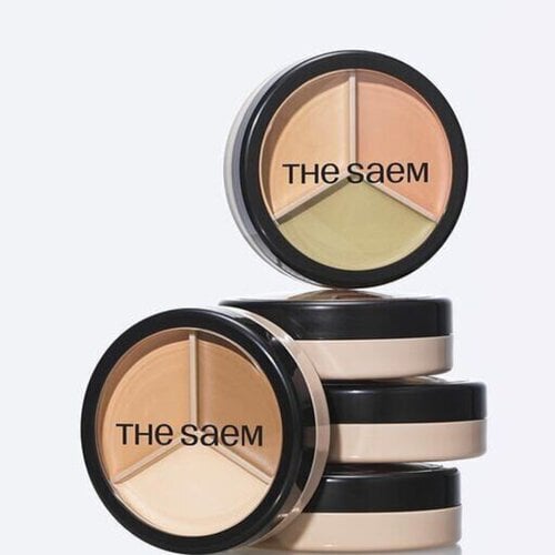 The Saem Cover Perfection Triple Pot Concealer 4.5g*3 #01 Correct Beige