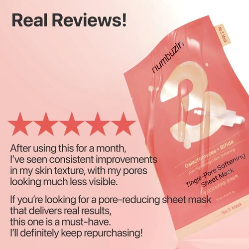numbuz:n No.3 Tingle-Pore Softening Sheet Mask 27mL numbuz:n No.3 Tingle-Pore Softening Sheet Mask 27mL