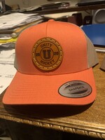 Unity Hockey Circle Logo Leather Patch SnapBack Trucker Hat-Orange