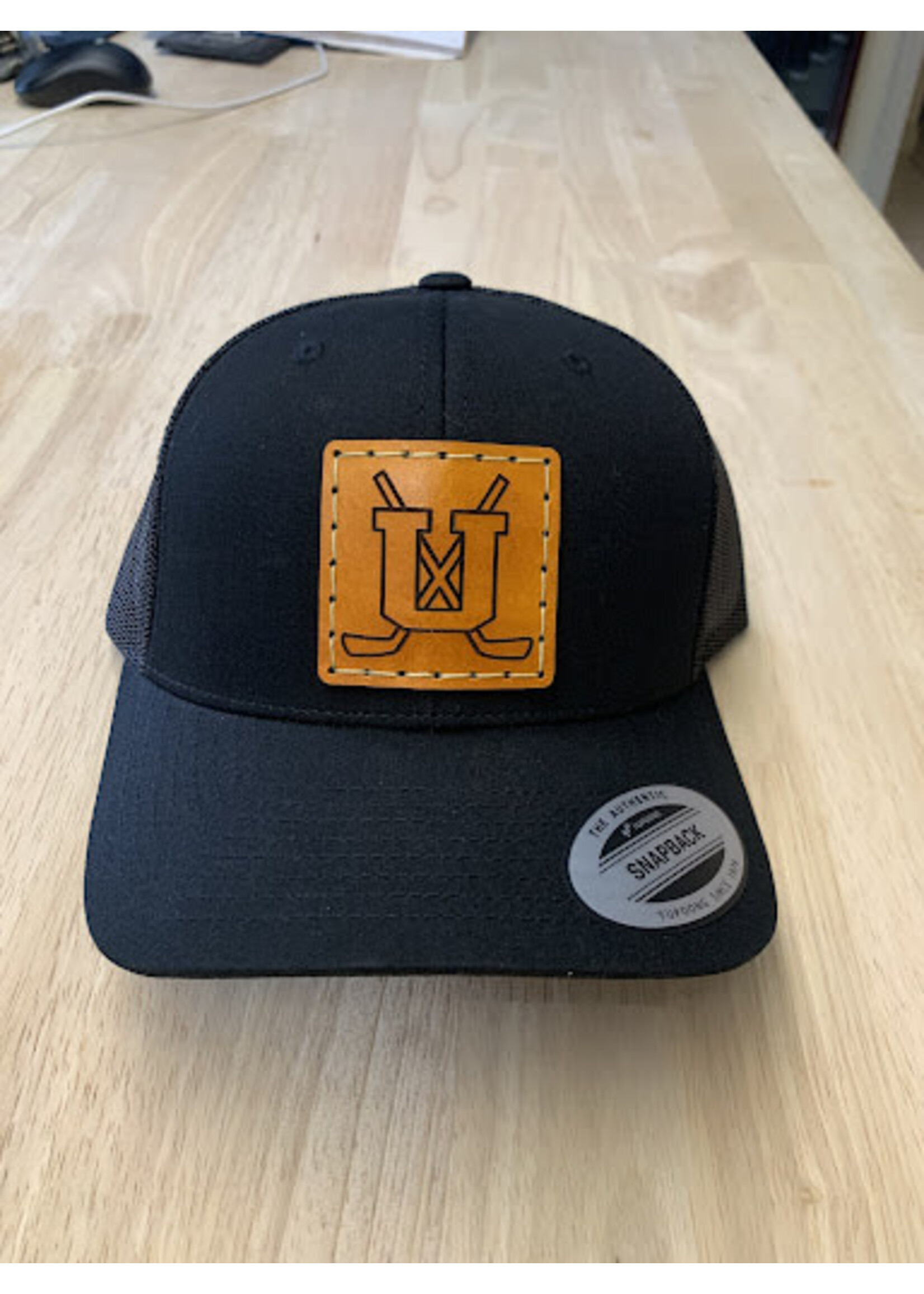 Unity Hockey Leather Patch SnapBack Trucker Hat-Black