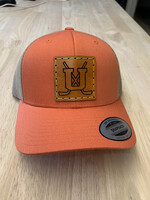 Unity Hockey Leather Patch SnapBack Trucker Hat-Orange