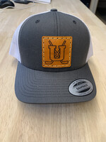 Unity Hockey Leather Patch SnapBack Trucker Hat-Charcol & White