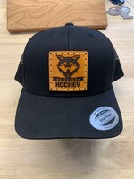 Watertown Hockey Leather Patch Snapback Trucker-Black