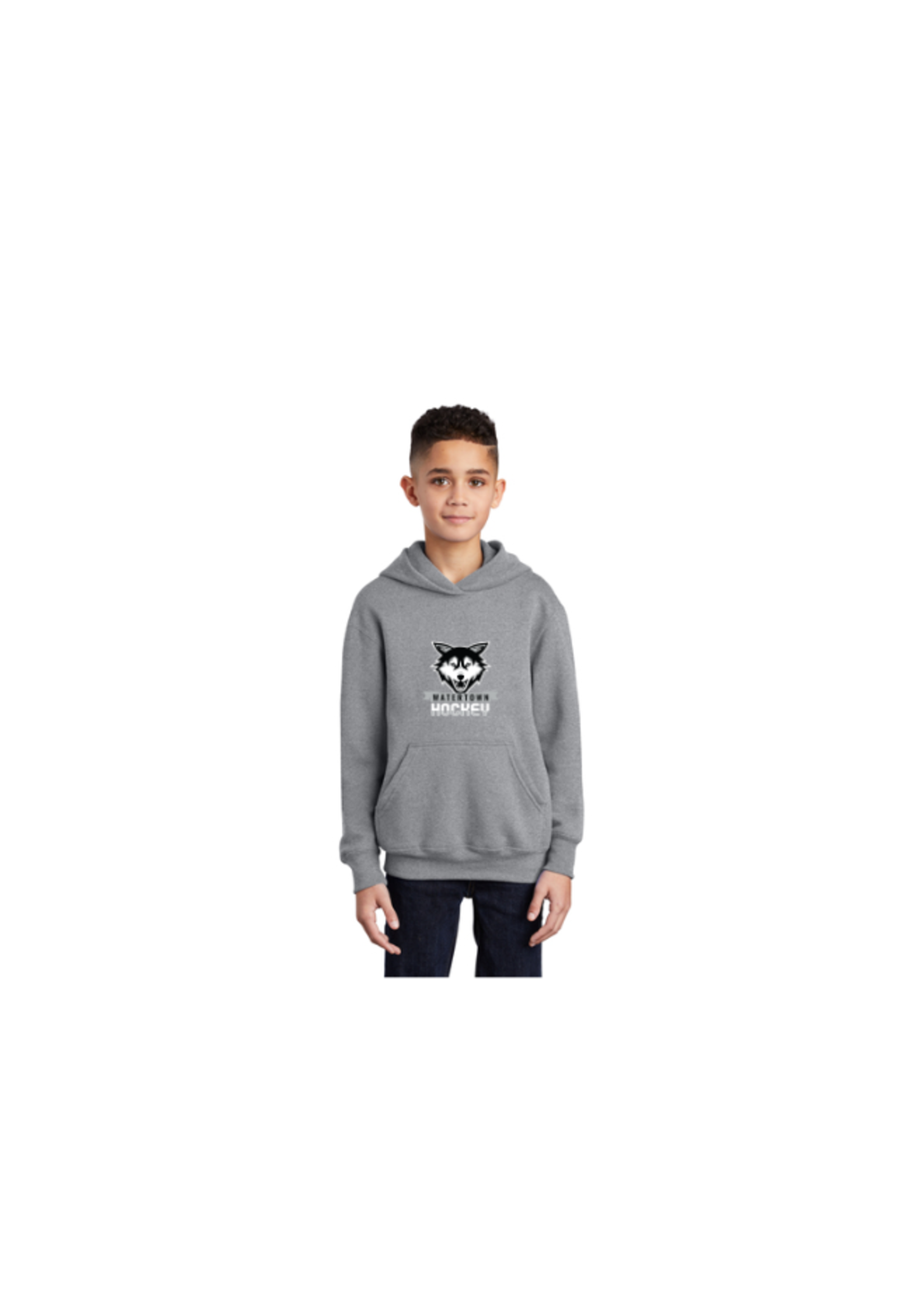 Watertown Hockey Port & Company® Youth Core Fleece Pullover Hooded Sweatshirt (PC90YH) Youth