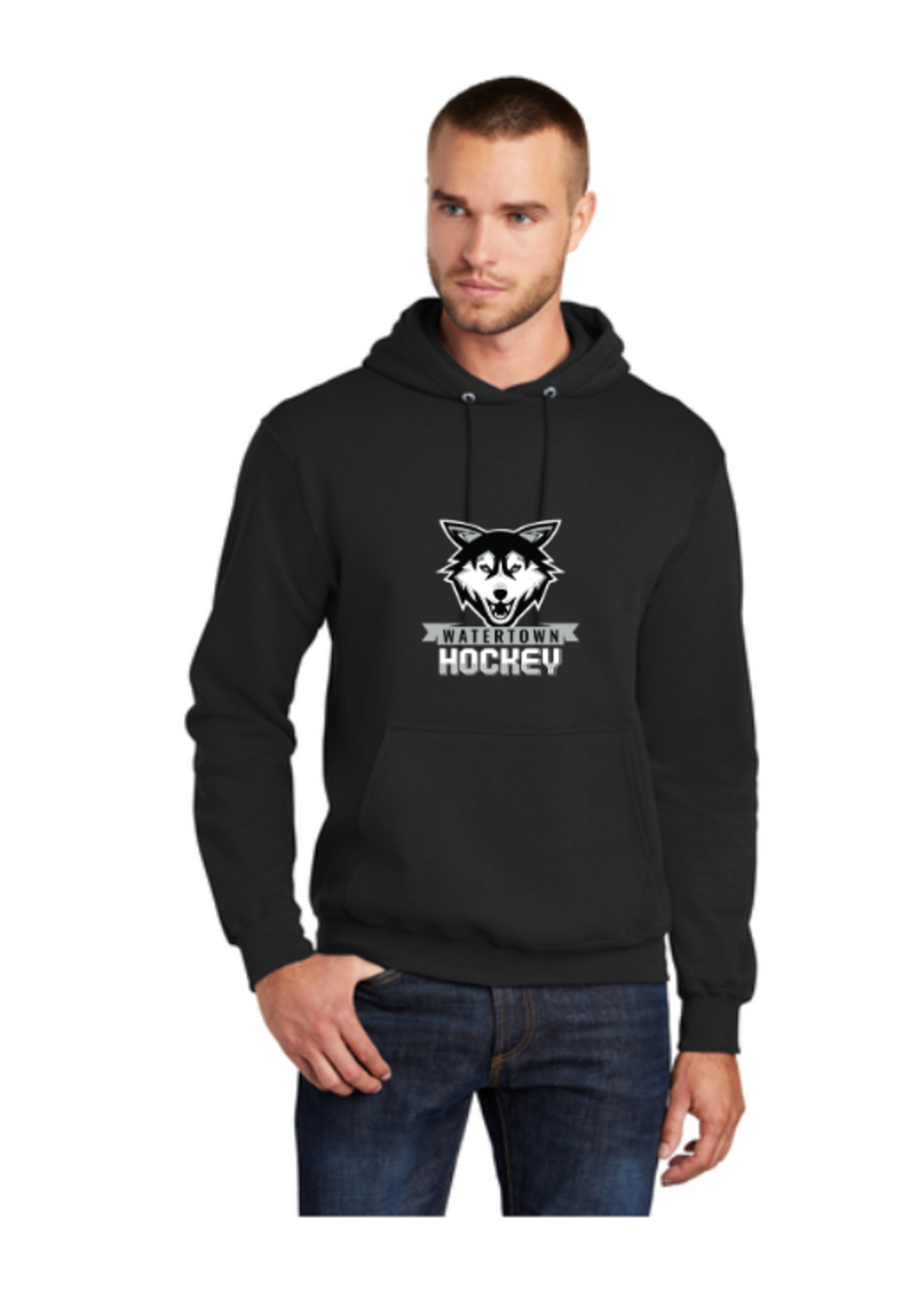 Watertown Hockey Port & Company® Core Fleece Pullover Hooded Sweatshirt-Senior (PC78H)