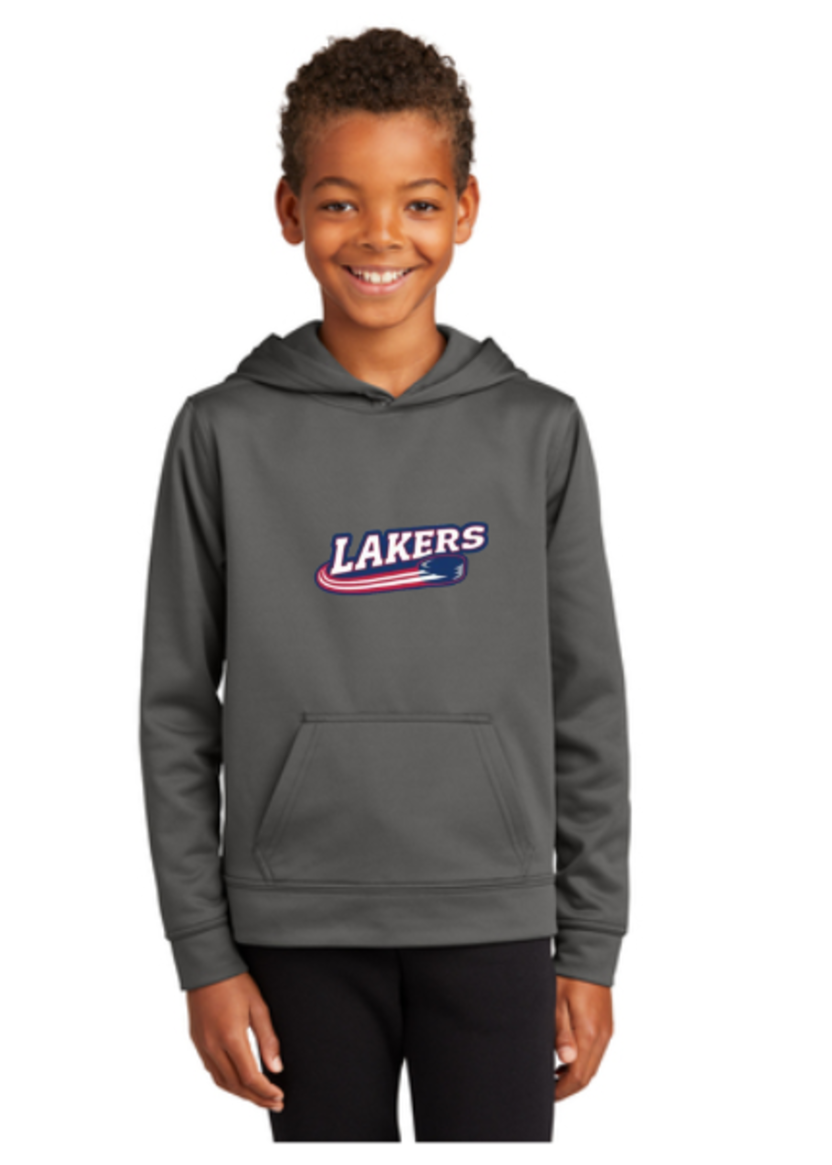 Sara-Placid Lakers Hockey Port & Company® Performance Fleece Pullover Hooded Sweatshirt Youth (PC590YH)