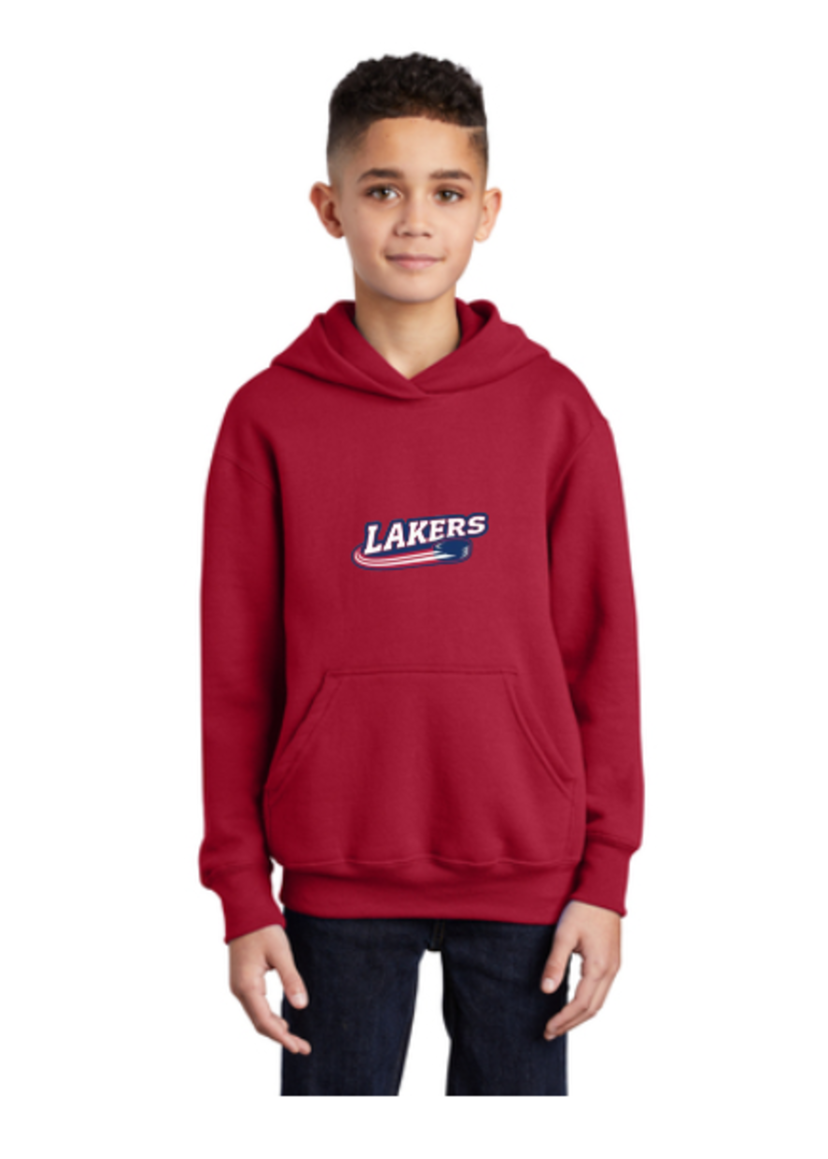 Sara-Placid Lakers Hockey Port & Company® Youth Core Fleece Pullover Hooded Sweatshirt PC90YH