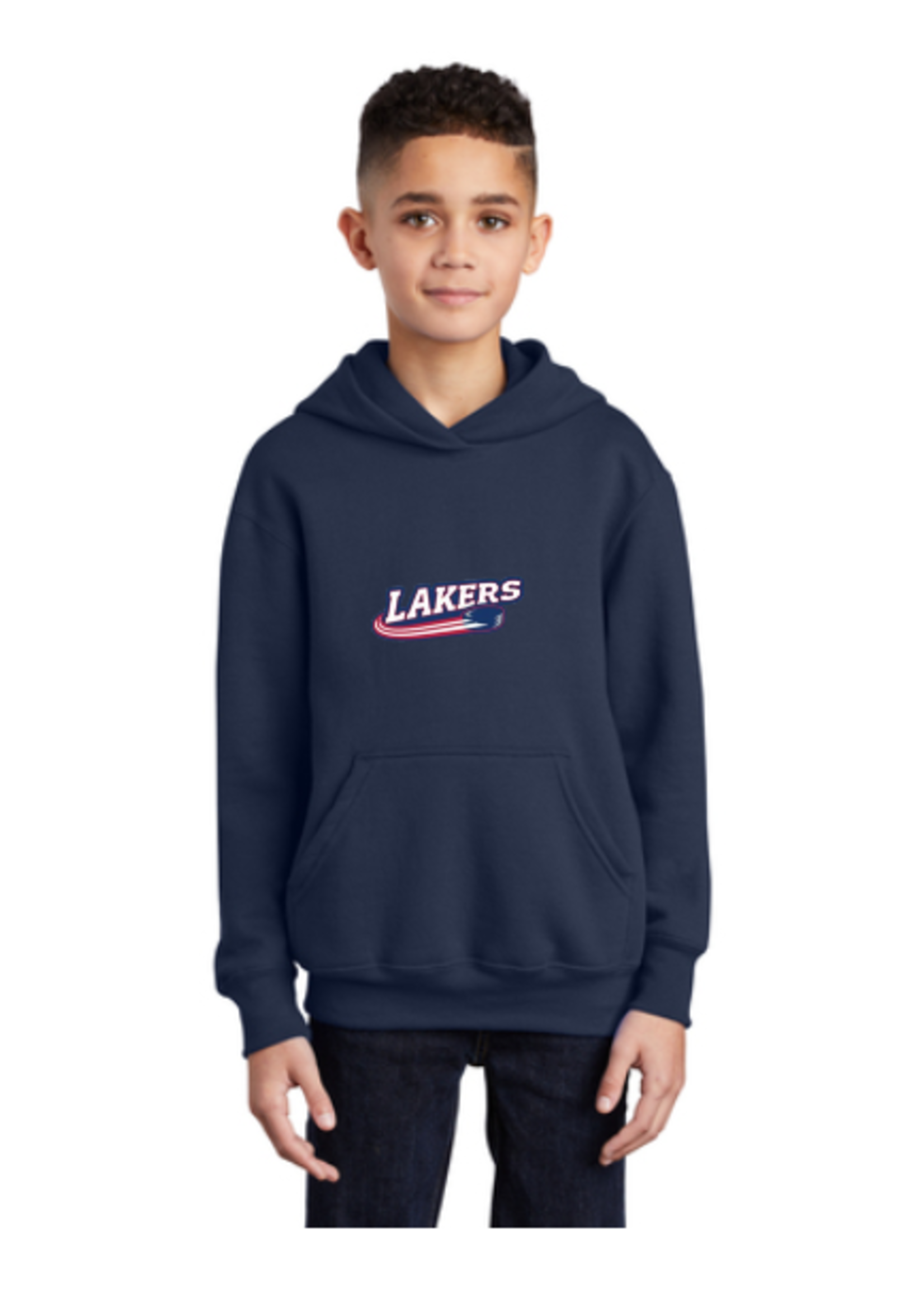 Sara-Placid Lakers Hockey Port & Company® Youth Core Fleece Pullover Hooded Sweatshirt PC90YH
