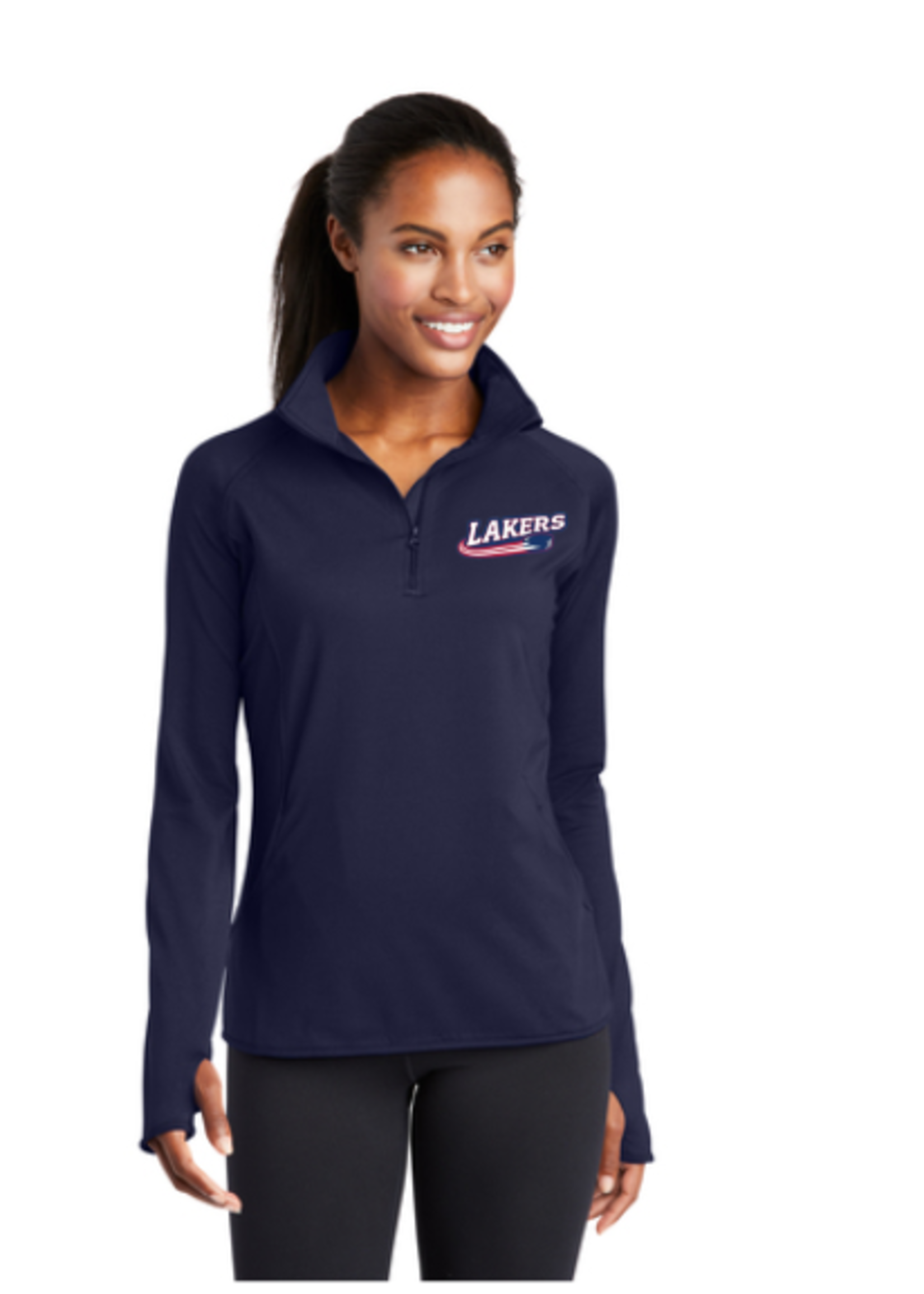 Sara-Placid Lakers Hockey Sport-Tek® Ladies Sport-Wick® Stretch 1/4-Zip Pullover LST850