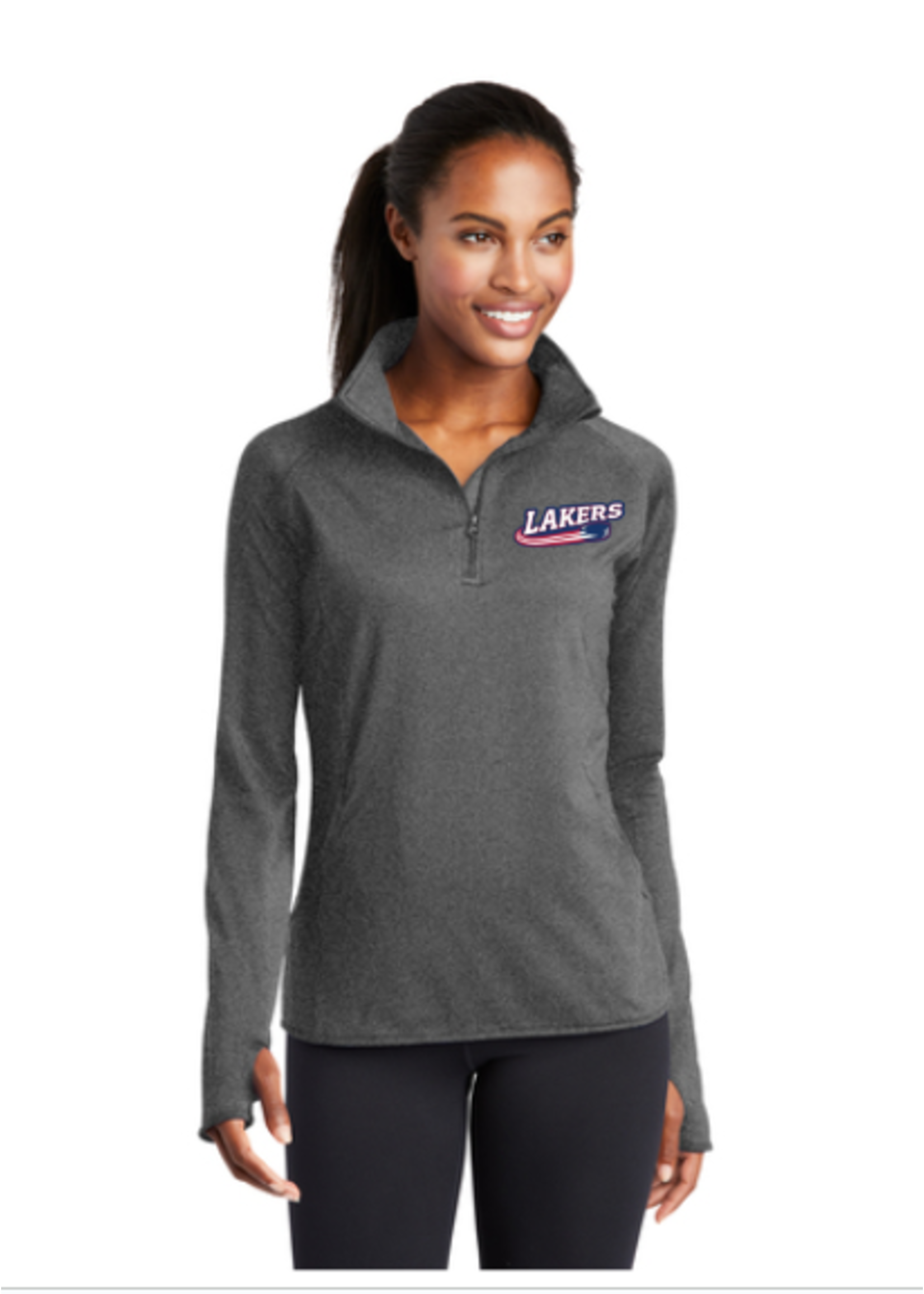 Sara-Placid Lakers Hockey Sport-Tek® Ladies Sport-Wick® Stretch 1/4-Zip Pullover LST850