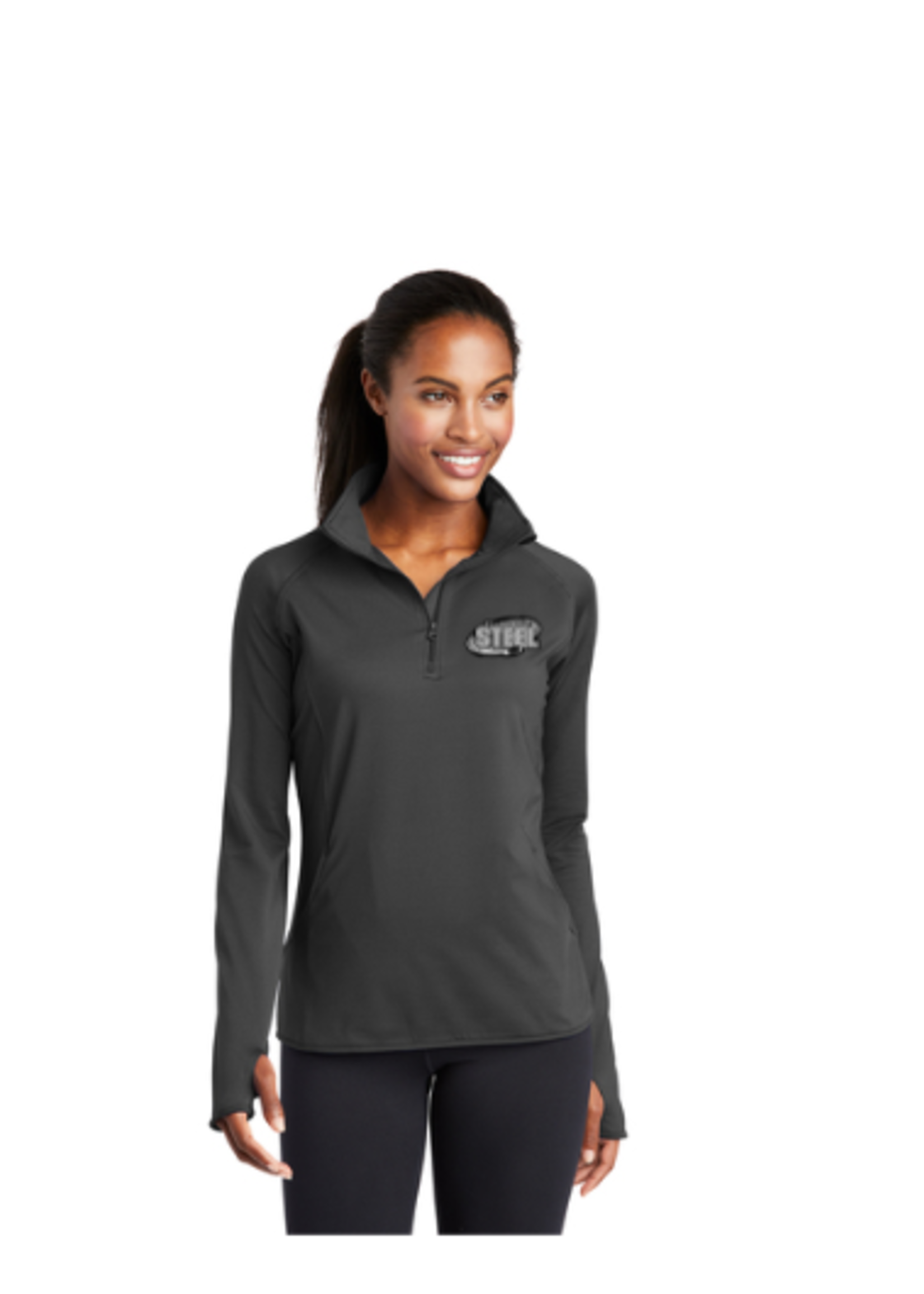 ST Lawrence Steel Sport-Tek® Ladies Sport-Wick® Stretch 1/2-Zip Pullover  LST850