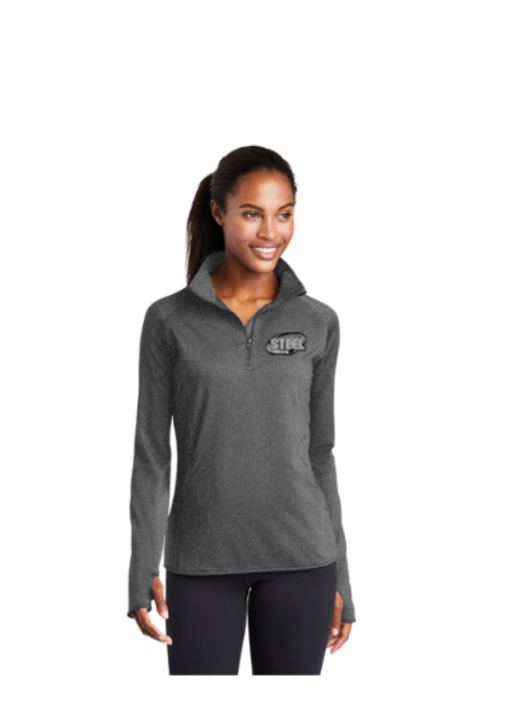 ST Lawrence Steel Sport-Tek® Ladies Sport-Wick® Stretch 1/2-Zip Pullover  LST850