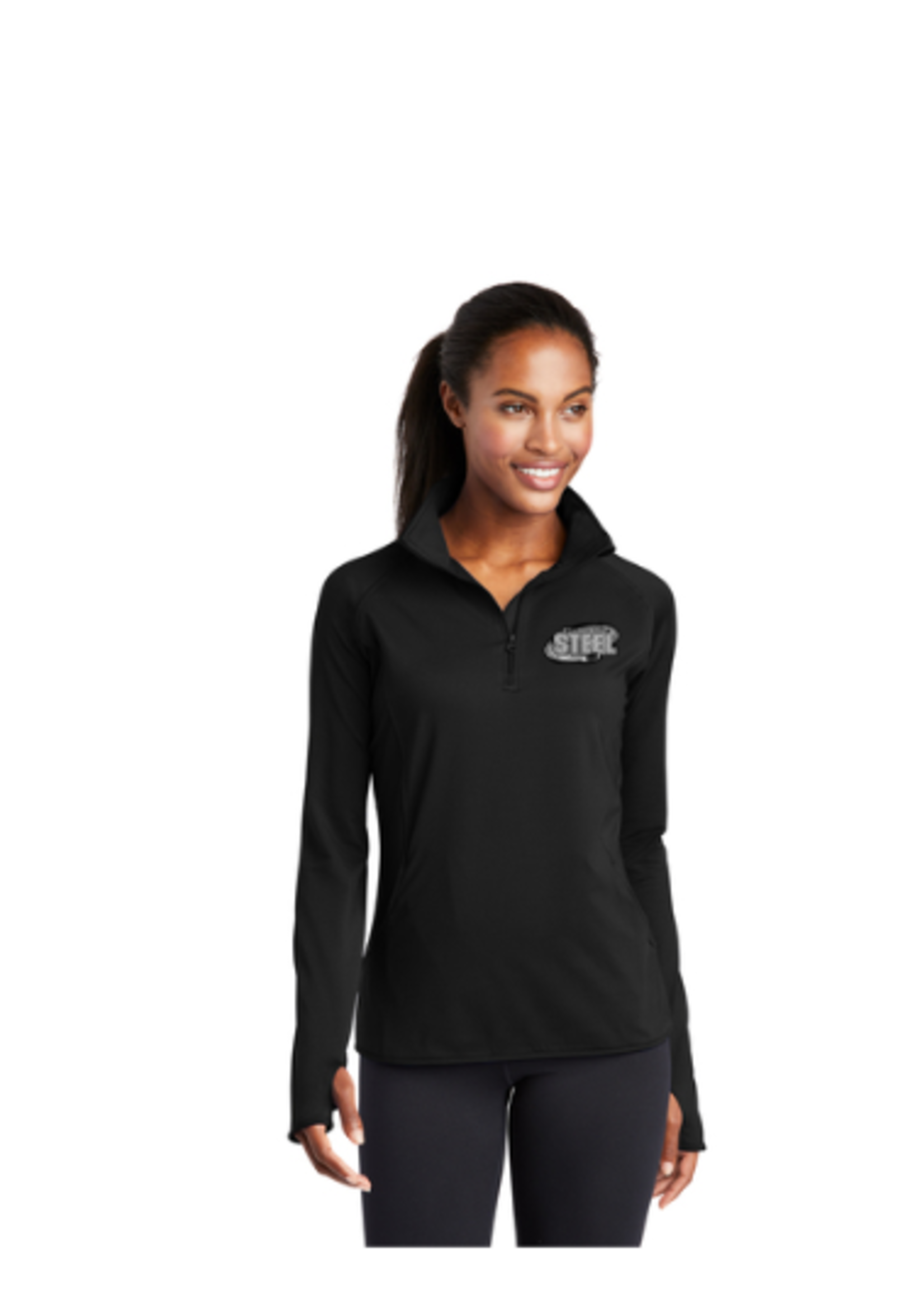 ST Lawrence Steel Sport-Tek® Ladies Sport-Wick® Stretch 1/2-Zip Pullover  LST850