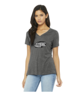 St Lawrence Steel Hockey Bella+Canvas Ladies Relaxed triblend V-Neck Tee (BC6415)