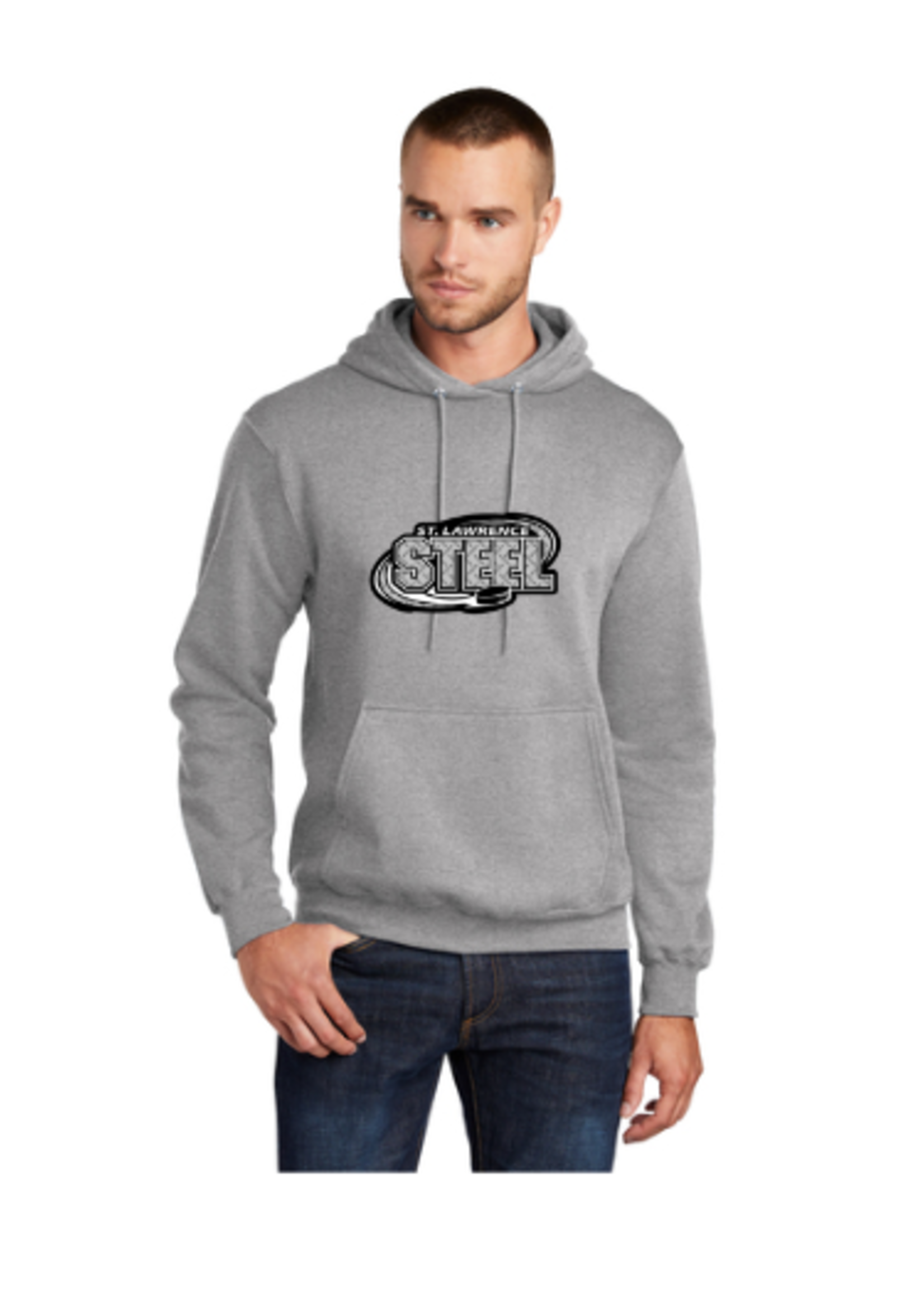St Lawrence Steel Hockey Port & Company® Core Fleece Pullover Hooded Sweatshirt-Senior (PC78H)