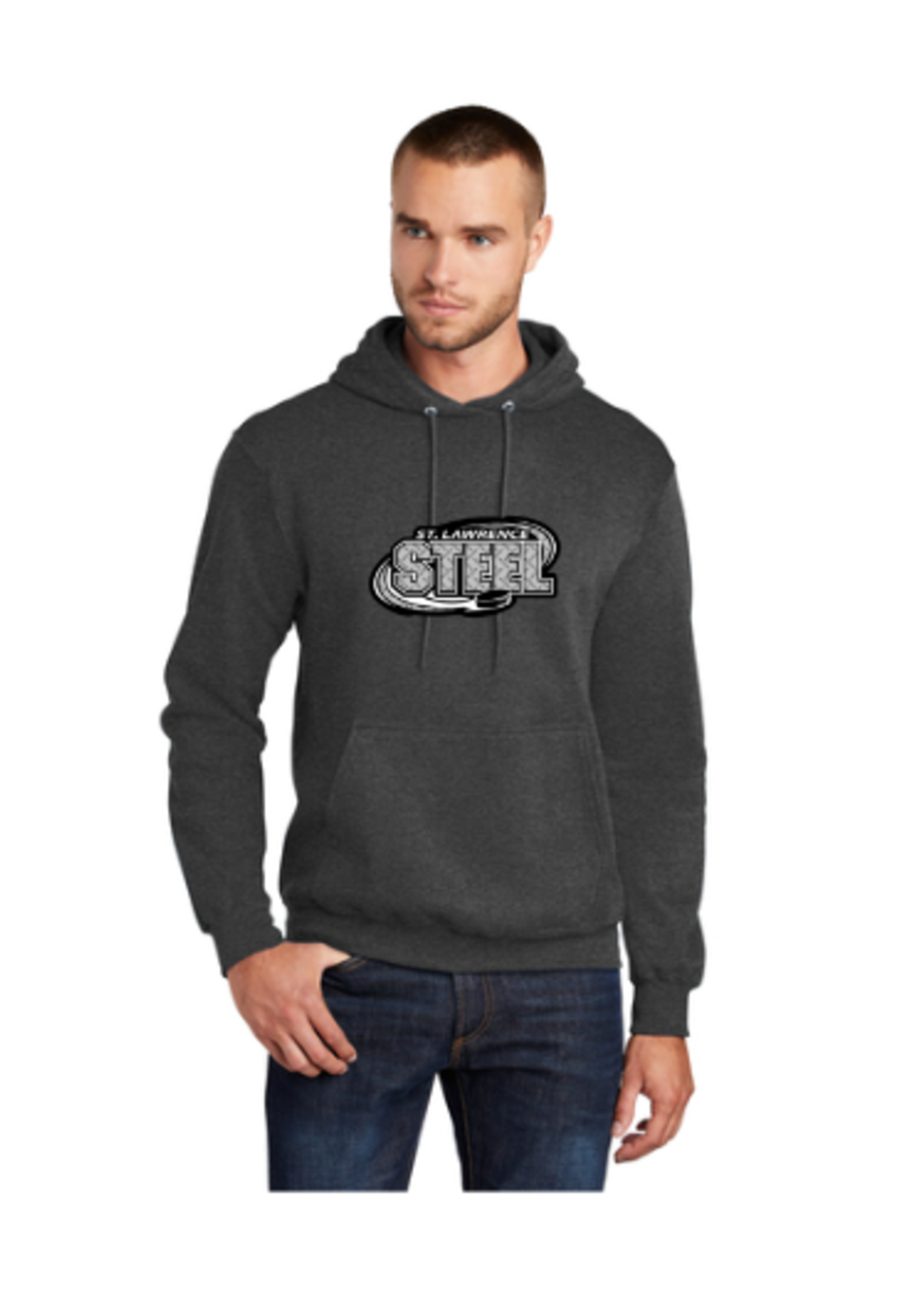 St Lawrence Steel Hockey Port & Company® Core Fleece Pullover Hooded Sweatshirt-Senior (PC78H)