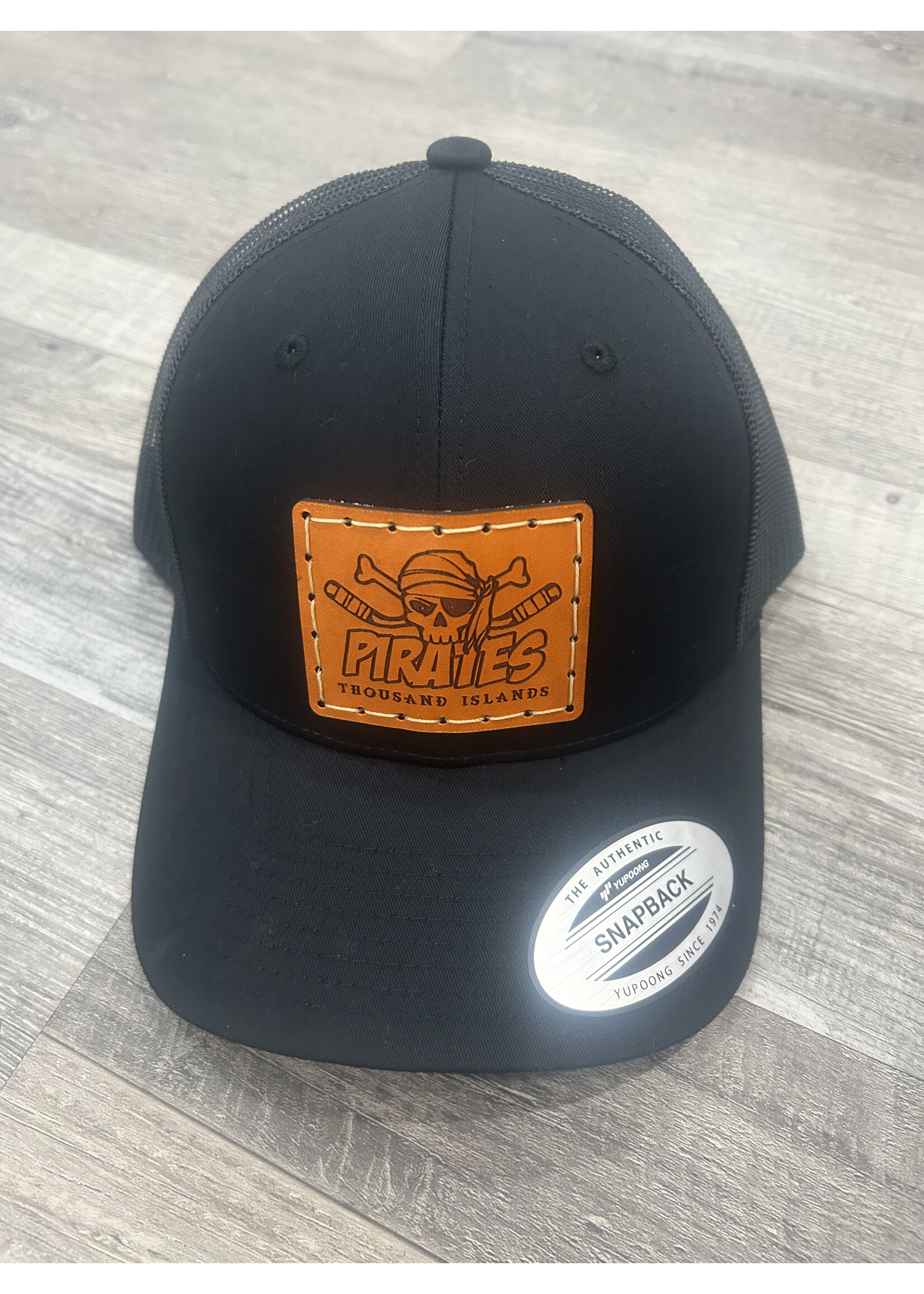 T.I Hockey Black Snapback Leather Patch