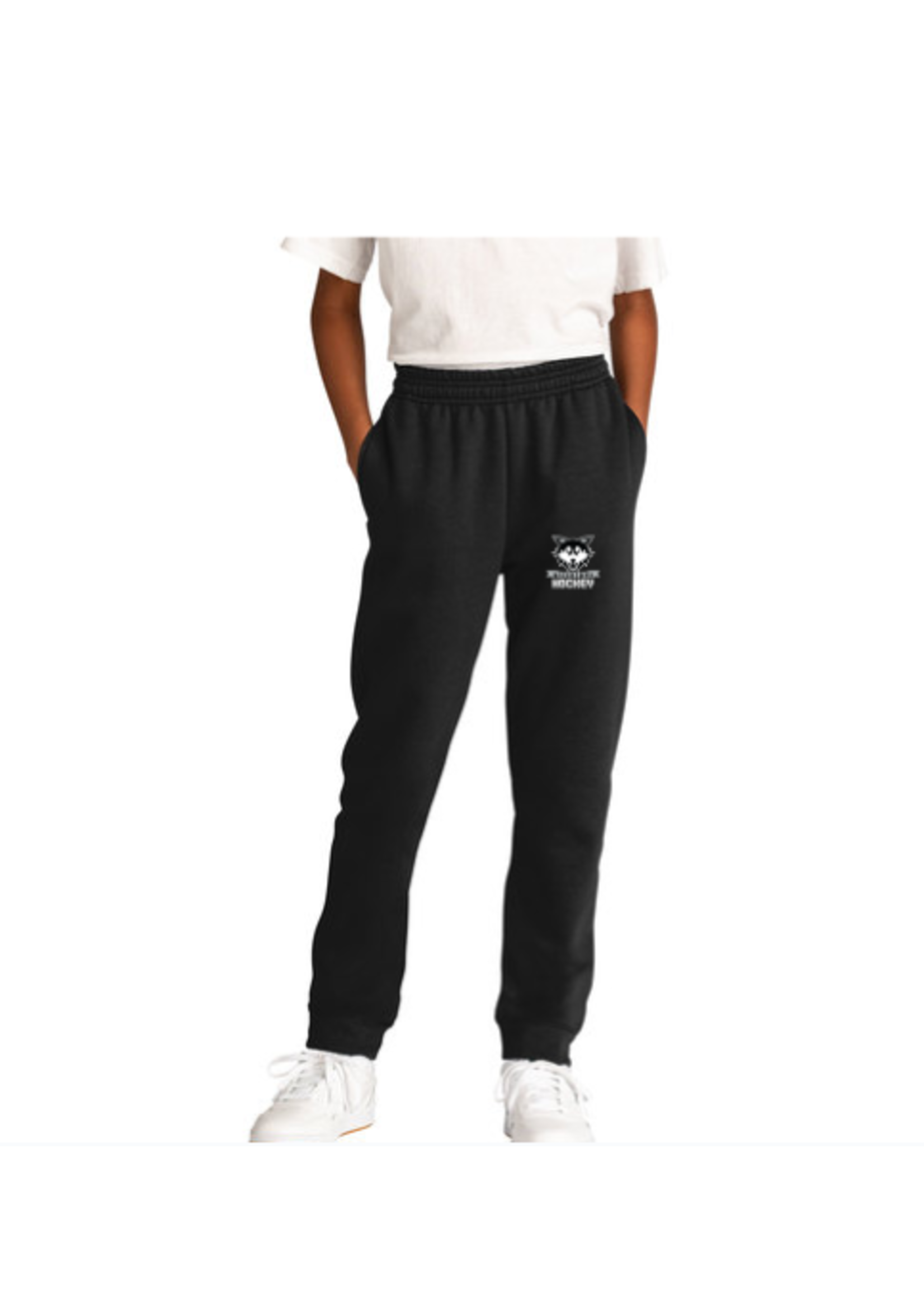 Watertown Hockey Jet Black Port & Company® Core Fleece Jogger Youth (PC78YJ)