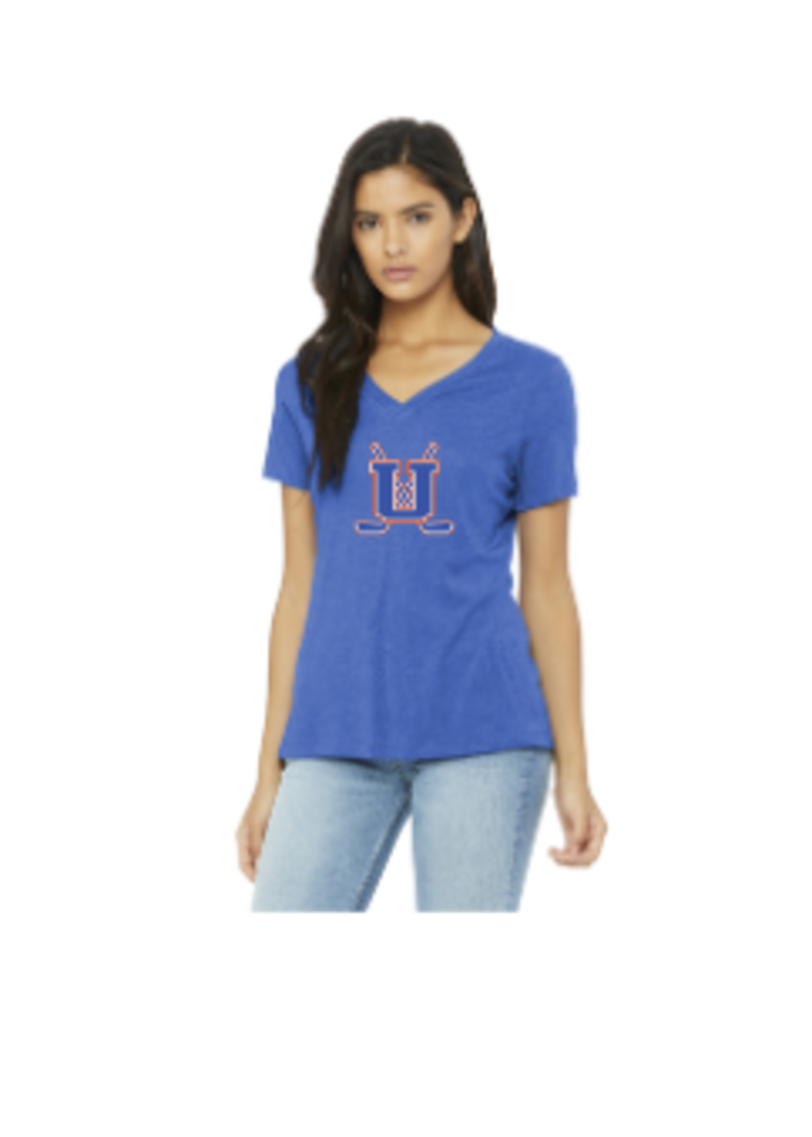 Unity Hockey Bella+Canvas Ladies Relaxed triblend V-Neck Tee (BC6415)