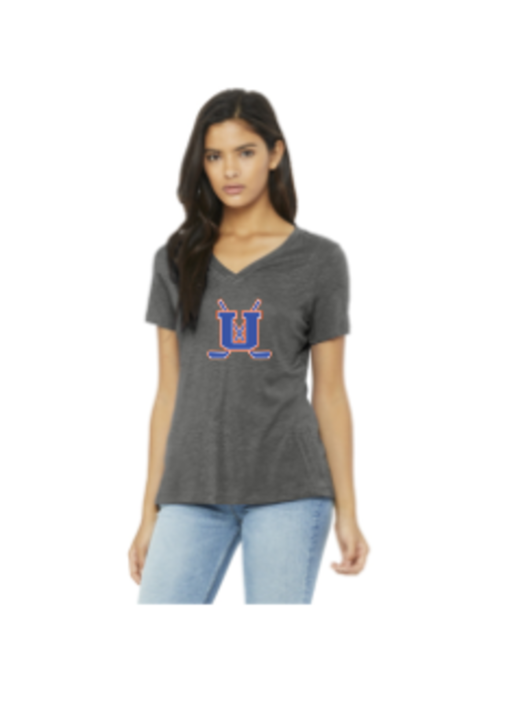 Unity Hockey Bella+Canvas Ladies Relaxed triblend V-Neck Tee (BC6415)