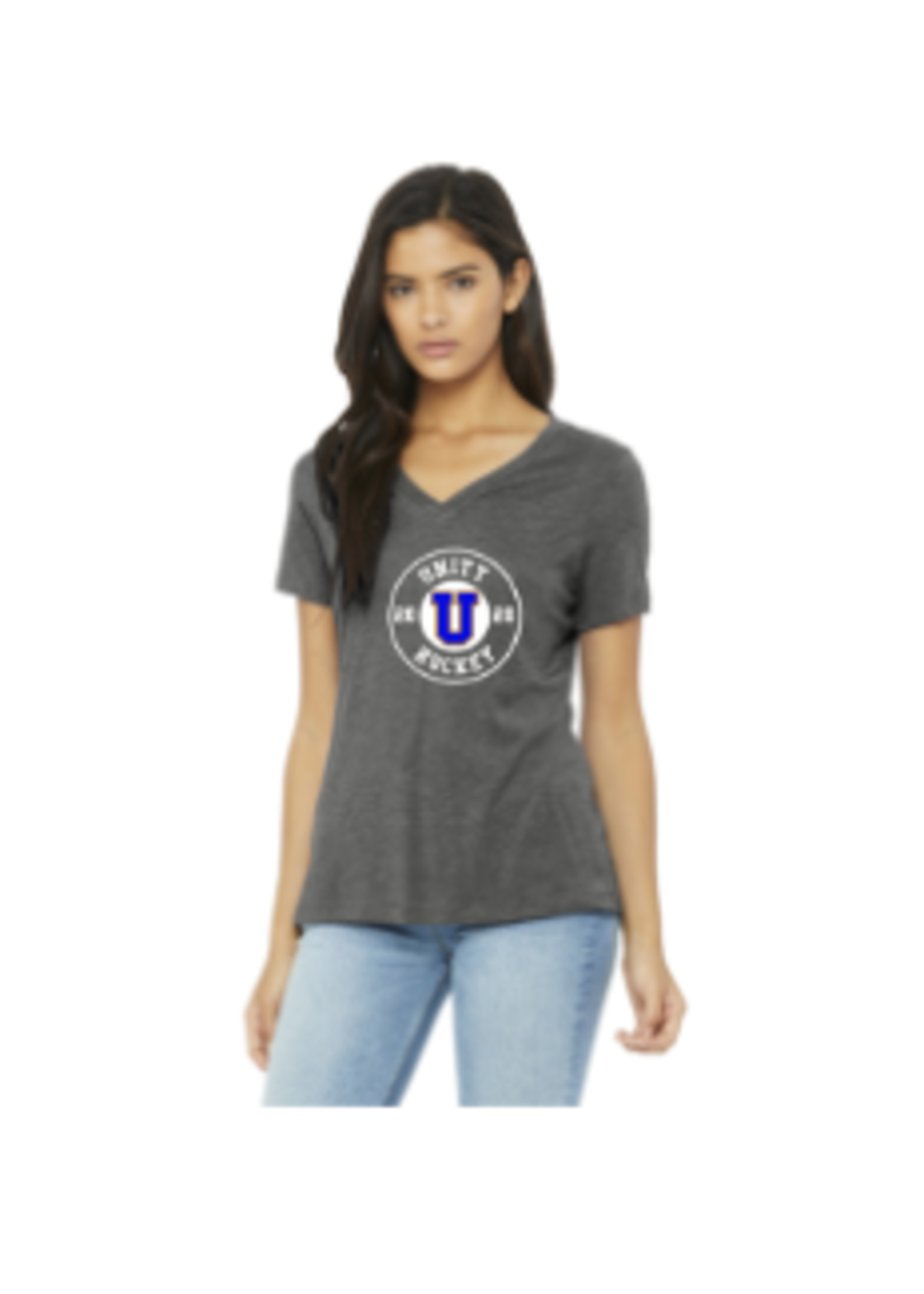 Unity Hockey Bella+Canvas Ladies Relaxed triblend V-Neck Tee (BC6415)