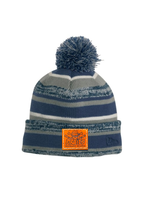 T.I.  Hockey Leather Patched Winter Pom Hat  Navy/Graphite