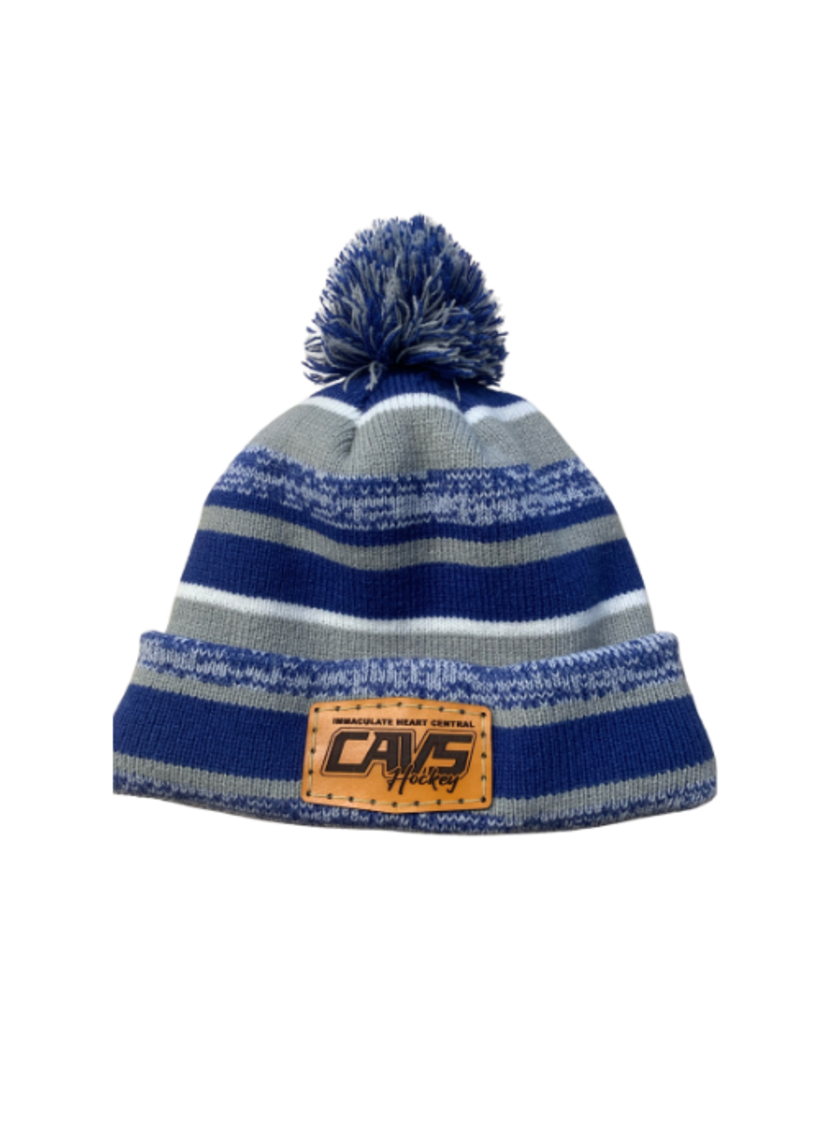IHC Hockey Leather Patch Winter Pom New Era Blue & Grey