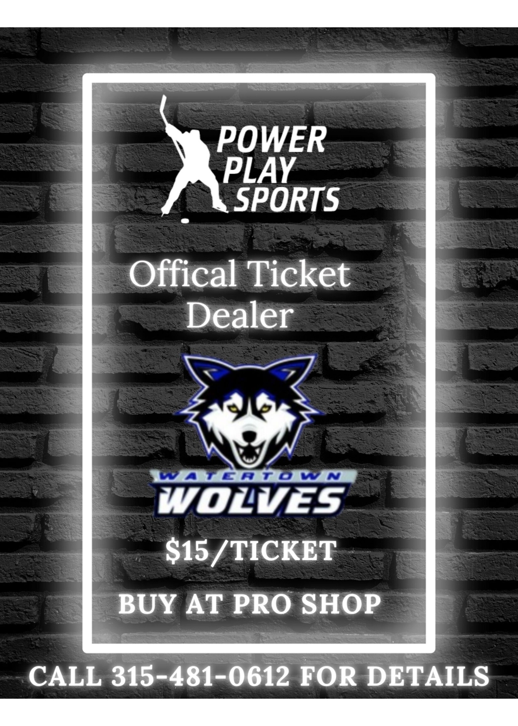Watertown Wolves -$15 Ticket