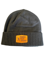 Power Play Sports Leather Patch Black Winter Hat