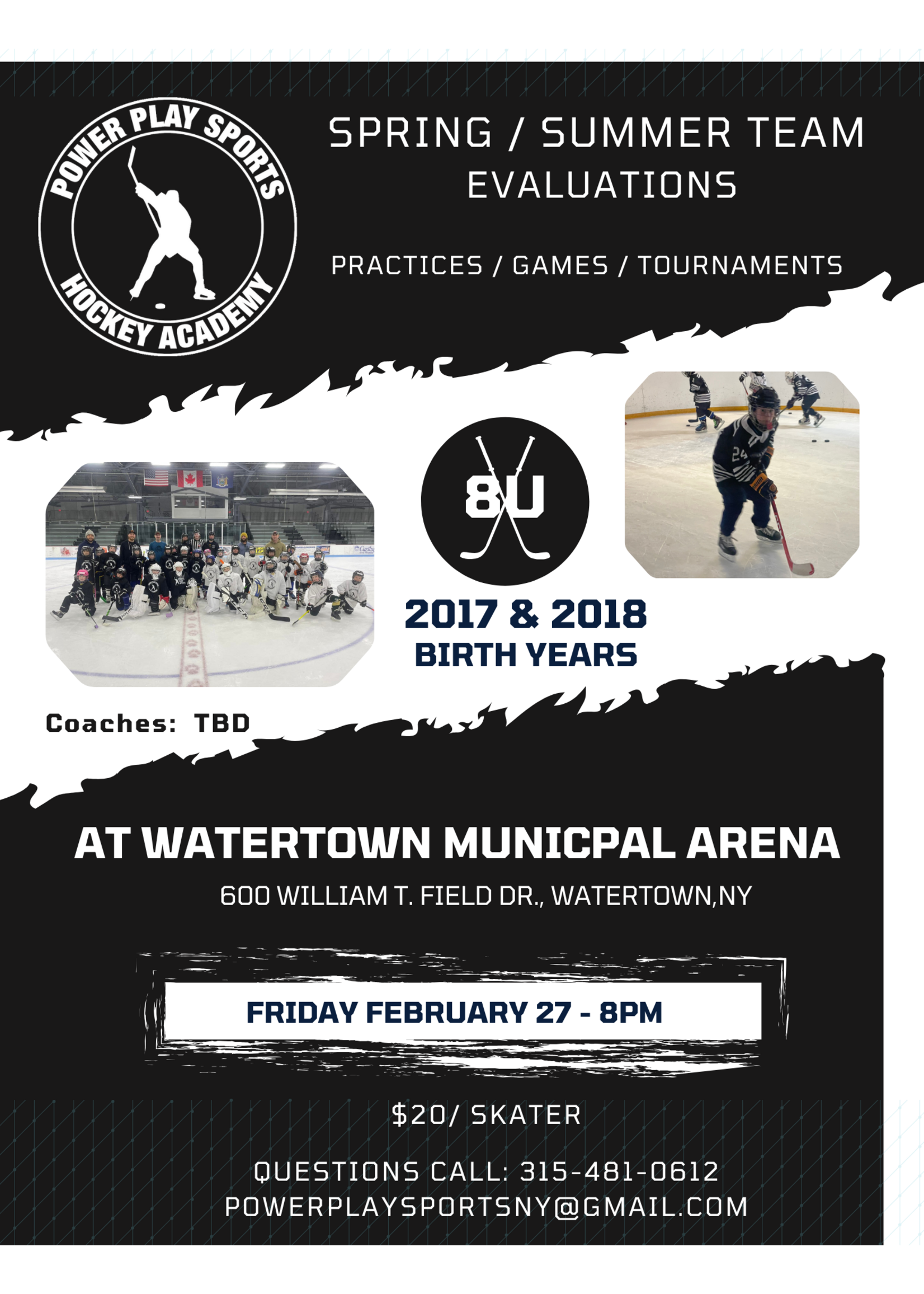 Power Play Sports Hockey Academy 2026 Spring/Summer Development 8u Evaluations