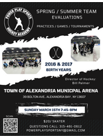 Power Play Sports Hockey Academy 2026 Spring/Summer Development  Evaluations- 2016 & 2017